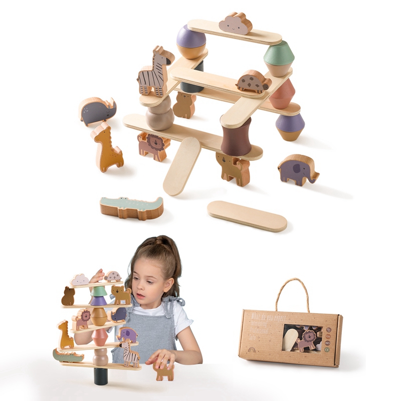 Kids Education Usa - Juguete Montessori de apilamiento de animales