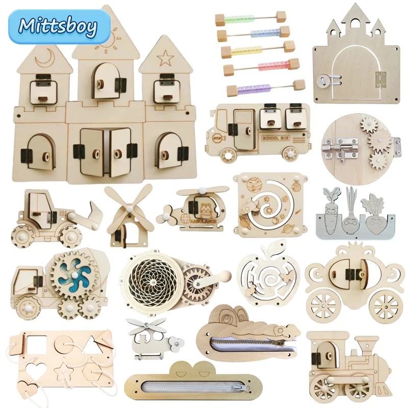 Kids Education Usa - Tablero ocupado Montessori, accesorios de madera
