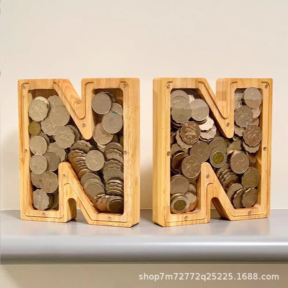 Hucha de madera con 26 letras  - Kids Education Savings reseña y precio
